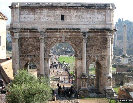 The arch of Septimius Severus in Rome