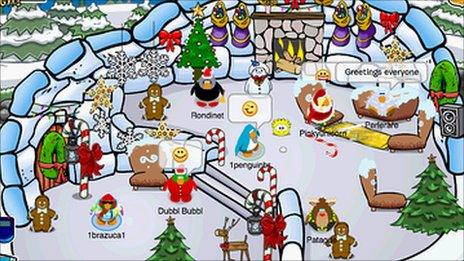 Scene from Club Penguin