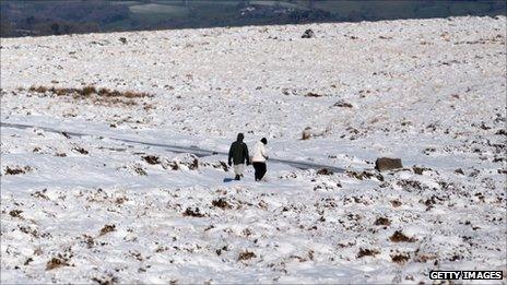 Couple walk across Dartmoor on 2 February 2012