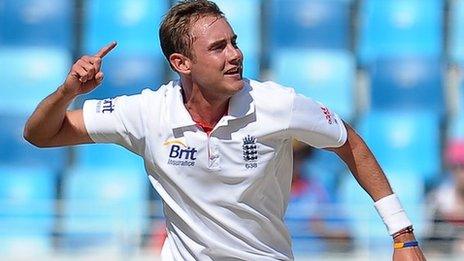 Stuart Broad celebrates