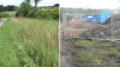 A photo of the protected verge on Wickridge Street, Ashleworth, before and after the work by Morgan Sindall