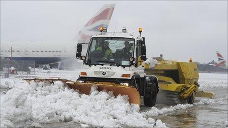 Snow plough at Heathrow Airport