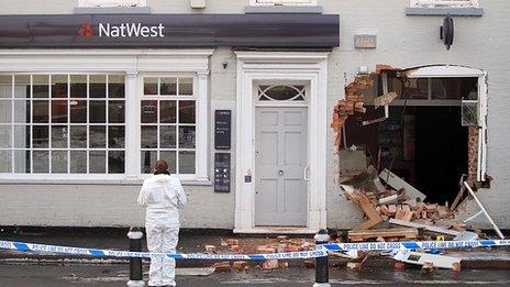 Hole left after cash machine theft in Bingham