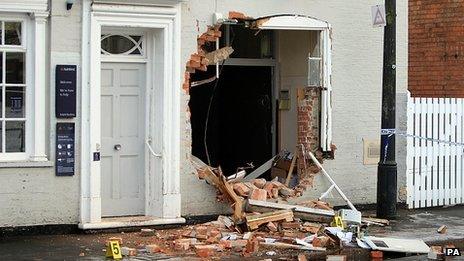 Hole left after cash machine theft in Bingham