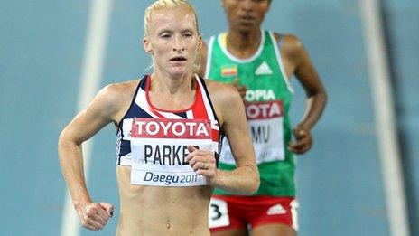 Barbara Parker competes at the 2011 World Championships in Daegu, South Korea.