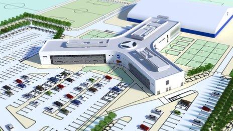 An artist's impression of Brighton & Hove Albion's new training complex and academy