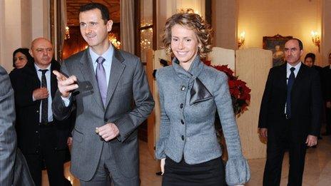 President Assad with wife Asma