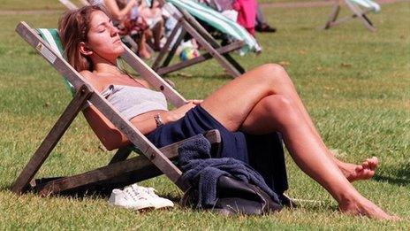 Sunbather in St James's Park