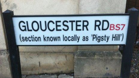 Pigsty Hill sign