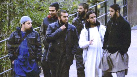 Left to right: Mohibur Raham, Gurukanth Desai, Abdul Miah, Usman Khan, Mohammed Chowdhury, Mohammed Shahjahan in Roath Park on 7 November 2010