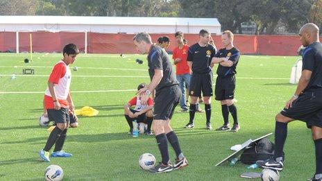 Training session at Manchester United Soccer School in Mumbai, India