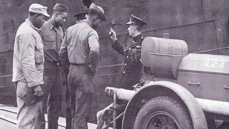 African American GIs on Poole Quay, 1944