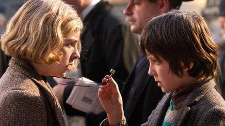 Chloe Grace Moretz and Asa Butterfield in Hugo