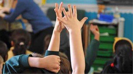 Hand up in classroom