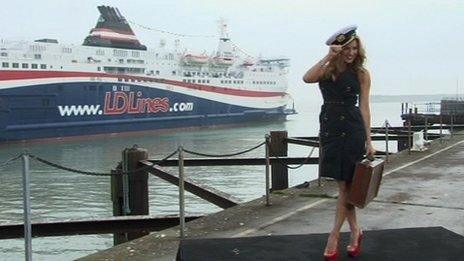 Kelly Brook at the Port of Dover