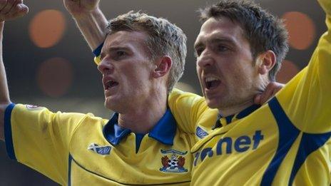 Dean Shiels celebrates his winning goal