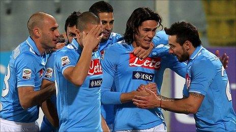 Napoli celebrate a goal