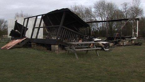 Remains of Eynsham cricket pavilion