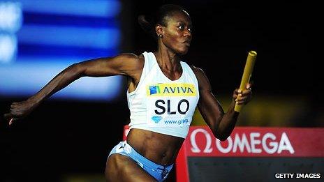 Merlene Ottey competes in London in autumn 2011