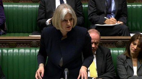 Theresa May delivering her statement in the House of Commons