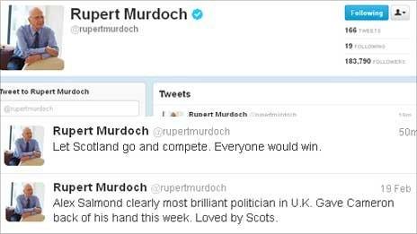 Rupert Murdoch's Twitter Page