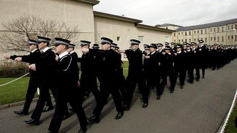 Police recruits passing out at Tulliallan in Fife