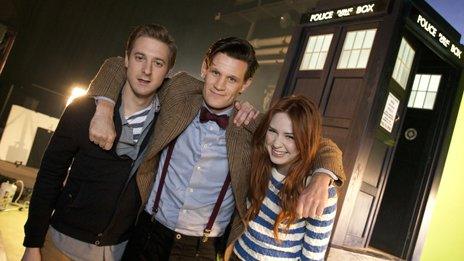 Arthur Darvill, Matt Smith and Karen Gillan