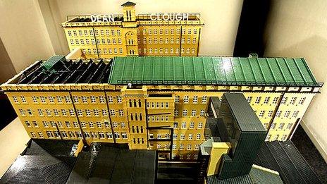 Lego model of Dean Clough mill in Halifax