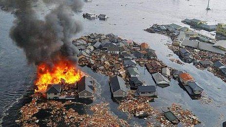 Debris washed out to sea