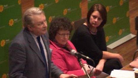 Plaid Cymru leadership candidates: L-R: Dafydd Elis Thomas, Elin Jones, Leanne Wood