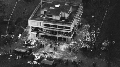 IRA bomb blast at Aldershot barracks