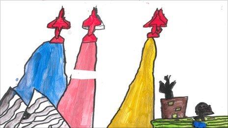 The winning design by Penny Vallier, 10, and George Cutler, nine, from Kinson Primary School