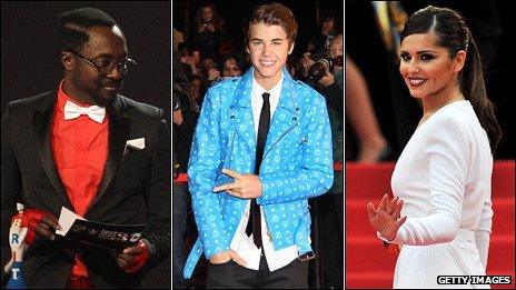 Will.i.am, Justin Bieber and Cheryl Cole