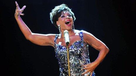 Dame Shirley Bassey performing