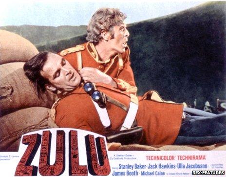 Lt John Chard (played here by Stanley Baker) and Lt Gonville Bromhead (Michael Caine) in the film Zulu