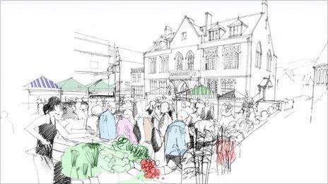 Minehead Hospital artist's sketch of revamp