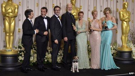 The cast of The Artist at the Academy Awards