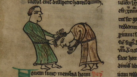 Image from 13th century manuscript of Hywel Dda's laws