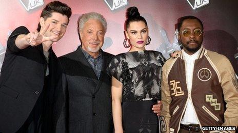 Danny O'Donoghue, Sir Tom Jones, Jessie J and Will.i.am