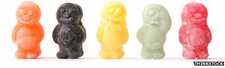 Happy and sad jellybabies