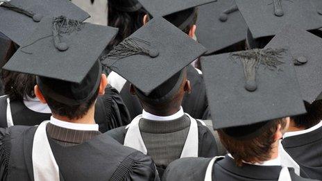 Mortar boards on graduation day