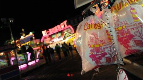 Candy floss at a funfair