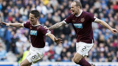 Ian Black and Jamie Hamill were Hearts' goalscorers at Ibrox