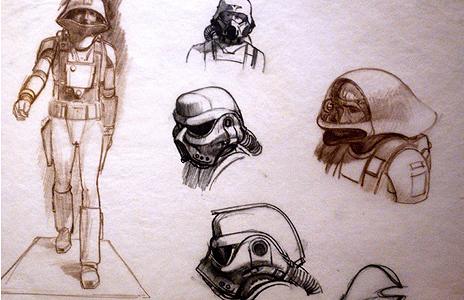 Star Wars conceptual sketches by Ralph McQuarrie