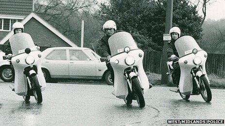 West Midlands Police motorbikes - Norton Commando motorcycles c1970