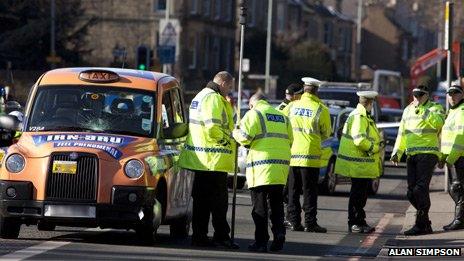 Police at the crash scene