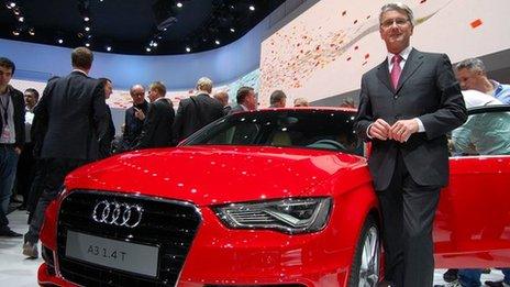 Rupert Stadler, chief executive, Audi, and the firm's new Audi A3