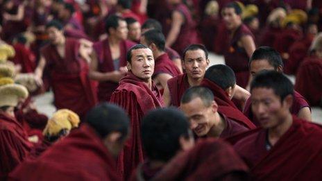 File photo: Monks in Sichuan province