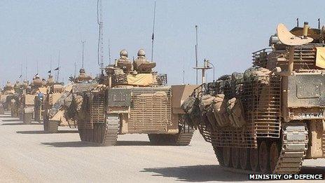 Warrior armoured vehicles in Afghanistan