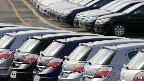 Astra cars at Vauxhall's Ellesmere Port plant, Cheshire